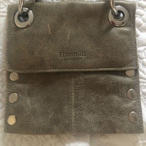 HAMMITT Tony Grommet Studded Pewter Leather Crossbody Bag